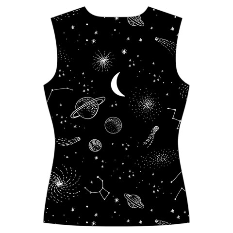 Cosmic Black Space Star Women s Cut Out Long Sleeve T Back