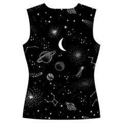 Cosmic Black Space Star Women s Cut Out Long Sleeve T Back