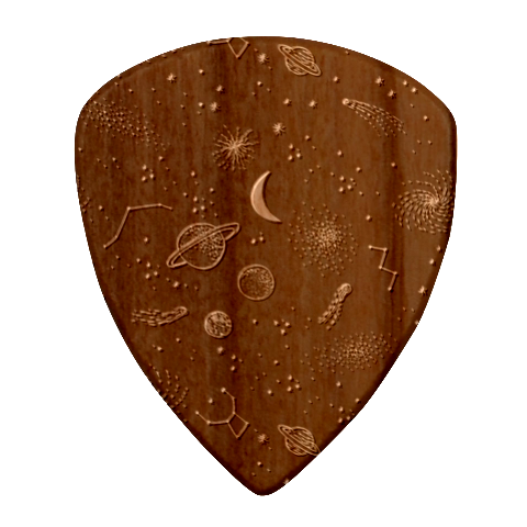 Cosmic Black Space Star Guitar Shape Wood Guitar Pick Holder Case And Picks Set from ArtsNow.com Pick