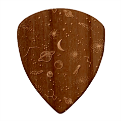 Cosmic Black Space Star Guitar Shape Wood Guitar Pick Holder Case And Picks Set from ArtsNow.com Pick