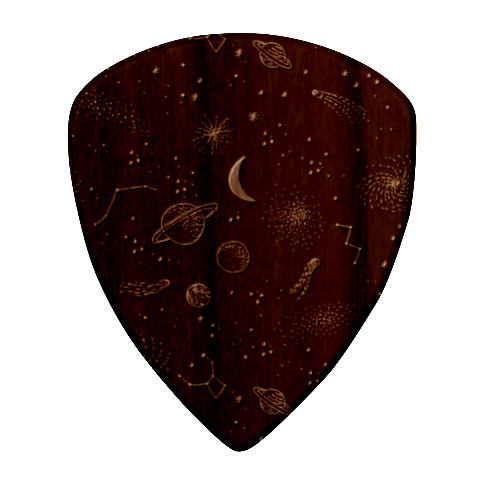 Cosmic Black Space Star Square Wood Guitar Pick Holder Case And Picks Set from ArtsNow.com Pick