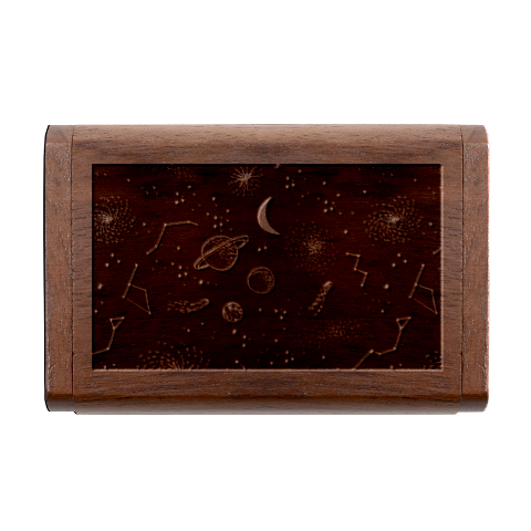 Cosmic Black Space Star Wood Oval USB Flash Drive from ArtsNow.com Box