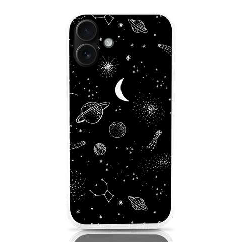 Cosmic Black Space Star iPhone 16 Plus TPU UV Print Case from ArtsNow.com Front