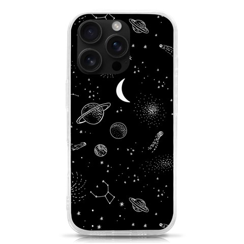 Cosmic Black Space Star iPhone 16 Pro TPU UV Print Case from ArtsNow.com Front