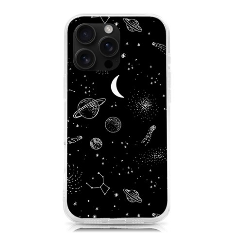 Cosmic Black Space Star iPhone 16 Pro Max TPU UV Print Case from ArtsNow.com Front