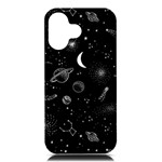 Cosmic Black Space Star iPhone 16 Black UV Print PC Hardshell Case