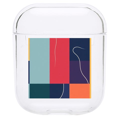 Minimalist Pattern With Simple Lines And Shapes, Creating A Clean And Modern Aesthe Hard PC AirPods 1/2 Case from ArtsNow.com Front