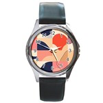 Minimalist Pattern With Simple Lines And Shapes, Creating A Clean And Modern Aesthe Round Metal Watch