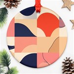 Minimalist Pattern With Simple Lines And Shapes, Creating A Clean And Modern Aesthe Ornament (Round)