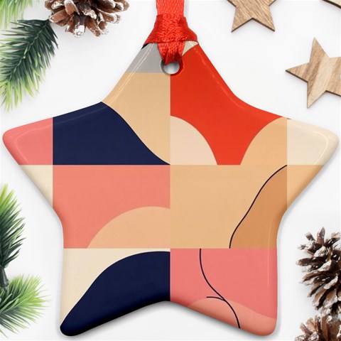 Minimalist Pattern With Simple Lines And Shapes, Creating A Clean And Modern Aesthe Ornament (Star) from ArtsNow.com Front