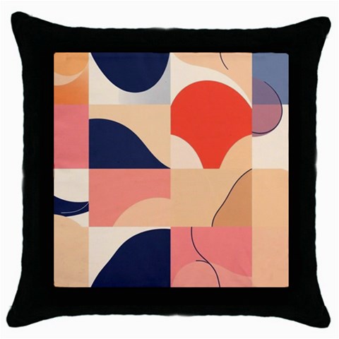 Minimalist Pattern With Simple Lines And Shapes, Creating A Clean And Modern Aesthe Throw Pillow Case (Black) from ArtsNow.com Front