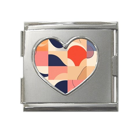 Minimalist Pattern With Simple Lines And Shapes, Creating A Clean And Modern Aesthe Mega Link Heart Italian Charm (18mm) from ArtsNow.com Front