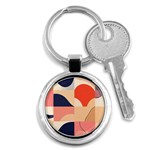 Minimalist Pattern With Simple Lines And Shapes, Creating A Clean And Modern Aesthe Key Chain (Round)