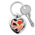 Minimalist Pattern With Simple Lines And Shapes, Creating A Clean And Modern Aesthe Key Chain (Heart)