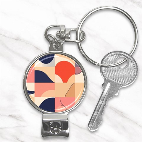 Minimalist Pattern With Simple Lines And Shapes, Creating A Clean And Modern Aesthe Nail Clippers Key Chain from ArtsNow.com Front