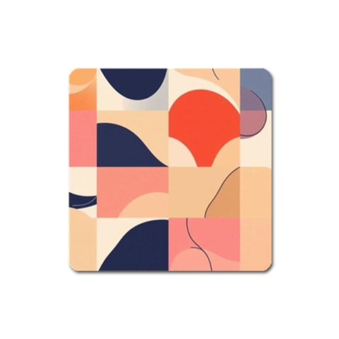 Minimalist Pattern With Simple Lines And Shapes, Creating A Clean And Modern Aesthe Square Magnet from ArtsNow.com Front