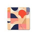 Minimalist Pattern With Simple Lines And Shapes, Creating A Clean And Modern Aesthe Square Magnet