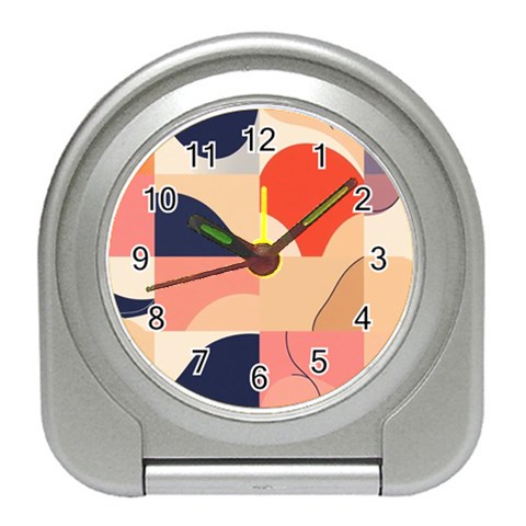 Minimalist Pattern With Simple Lines And Shapes, Creating A Clean And Modern Aesthe Travel Alarm Clock from ArtsNow.com Front