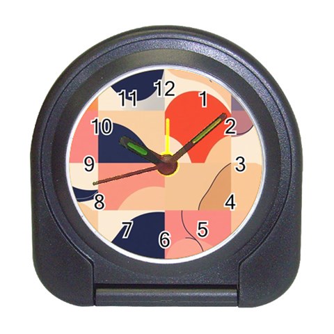 Minimalist Pattern With Simple Lines And Shapes, Creating A Clean And Modern Aesthe Travel Alarm Clock from ArtsNow.com Front