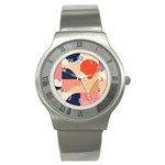 Minimalist Pattern With Simple Lines And Shapes, Creating A Clean And Modern Aesthe Stainless Steel Watch