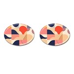 Minimalist Pattern With Simple Lines And Shapes, Creating A Clean And Modern Aesthe Cufflinks (Oval)