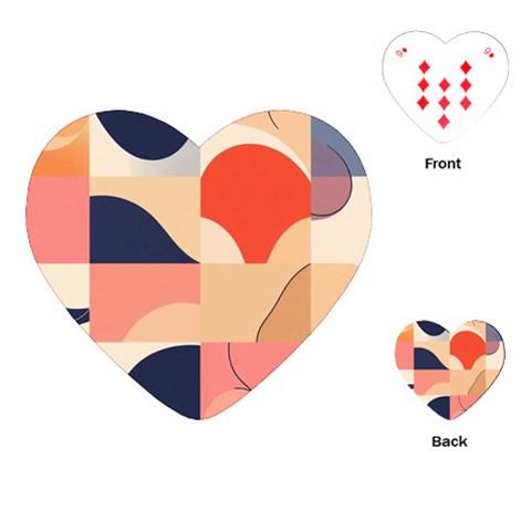 Minimalist Pattern With Simple Lines And Shapes, Creating A Clean And Modern Aesthe Playing Cards Single Design (Heart) from ArtsNow.com Front