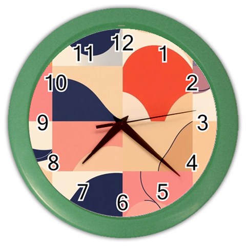 Minimalist Pattern With Simple Lines And Shapes, Creating A Clean And Modern Aesthe Color Wall Clock from ArtsNow.com Front