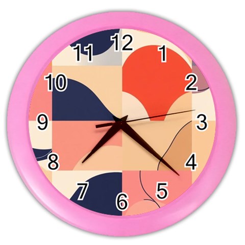 Minimalist Pattern With Simple Lines And Shapes, Creating A Clean And Modern Aesthe Color Wall Clock from ArtsNow.com Front