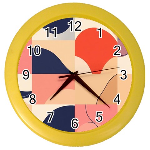 Minimalist Pattern With Simple Lines And Shapes, Creating A Clean And Modern Aesthe Color Wall Clock from ArtsNow.com Front