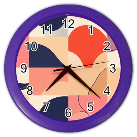 Minimalist Pattern With Simple Lines And Shapes, Creating A Clean And Modern Aesthe Color Wall Clock from ArtsNow.com Front