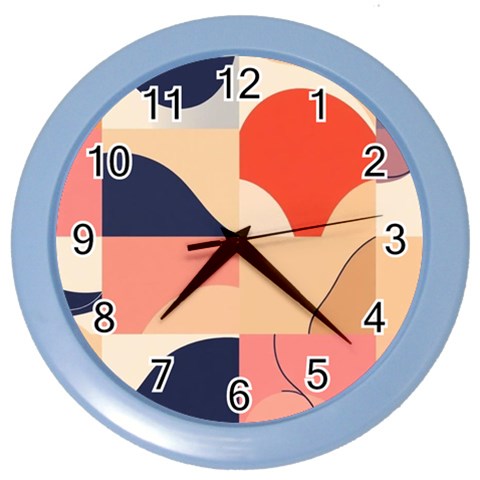 Minimalist Pattern With Simple Lines And Shapes, Creating A Clean And Modern Aesthe Color Wall Clock from ArtsNow.com Front