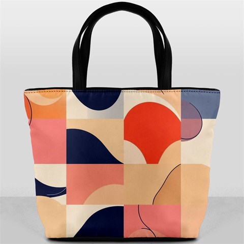 Minimalist Pattern With Simple Lines And Shapes, Creating A Clean And Modern Aesthe Bucket Bag from ArtsNow.com Back