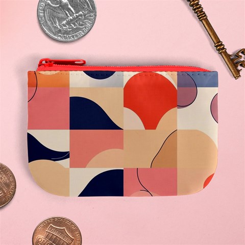 Minimalist Pattern With Simple Lines And Shapes, Creating A Clean And Modern Aesthe Mini Coin Purse from ArtsNow.com Front