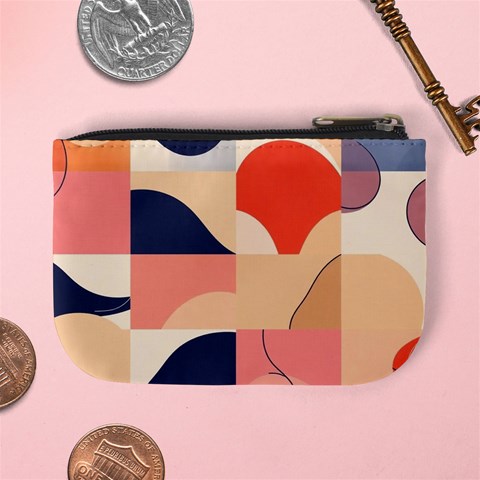 Minimalist Pattern With Simple Lines And Shapes, Creating A Clean And Modern Aesthe Mini Coin Purse from ArtsNow.com Back