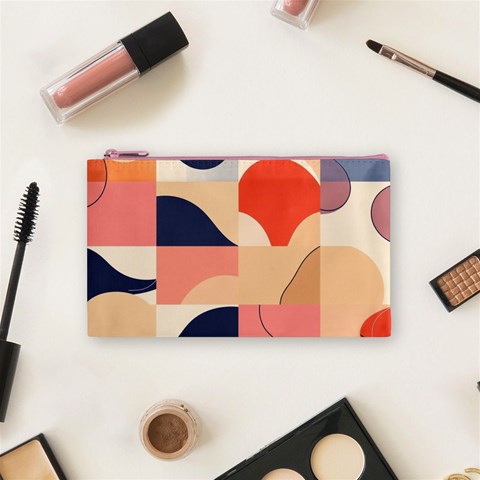 Minimalist Pattern With Simple Lines And Shapes, Creating A Clean And Modern Aesthe Cosmetic Bag (Small) from ArtsNow.com Front