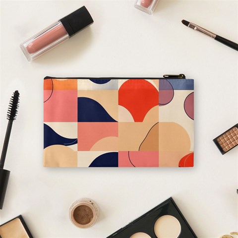 Minimalist Pattern With Simple Lines And Shapes, Creating A Clean And Modern Aesthe Cosmetic Bag (Small) from ArtsNow.com Back