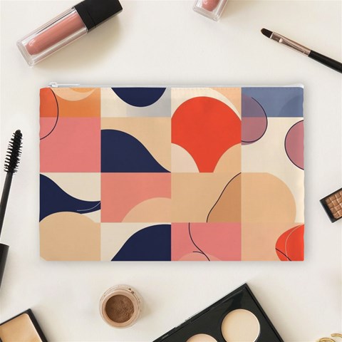 Minimalist Pattern With Simple Lines And Shapes, Creating A Clean And Modern Aesthe Cosmetic Bag (Large) from ArtsNow.com Front