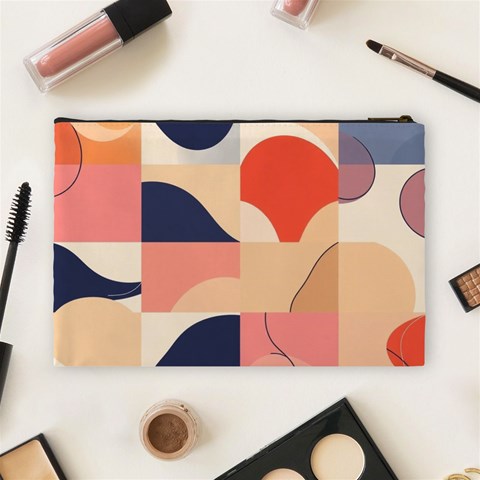 Minimalist Pattern With Simple Lines And Shapes, Creating A Clean And Modern Aesthe Cosmetic Bag (Large) from ArtsNow.com Back