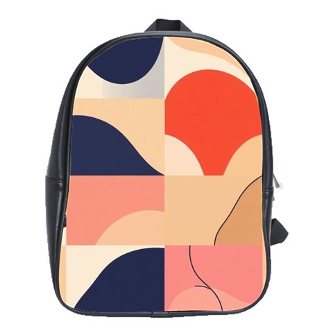 Minimalist Pattern With Simple Lines And Shapes, Creating A Clean And Modern Aesthe School Bag (Large) from ArtsNow.com Front