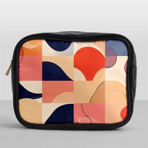 Minimalist Pattern With Simple Lines And Shapes, Creating A Clean And Modern Aesthe Mini Toiletries Bag (One Side) from ArtsNow.com Front