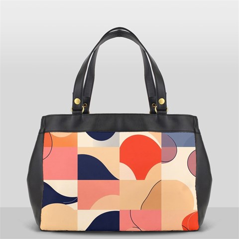 Minimalist Pattern With Simple Lines And Shapes, Creating A Clean And Modern Aesthe Oversize Office Handbag (2 Sides) from ArtsNow.com Back