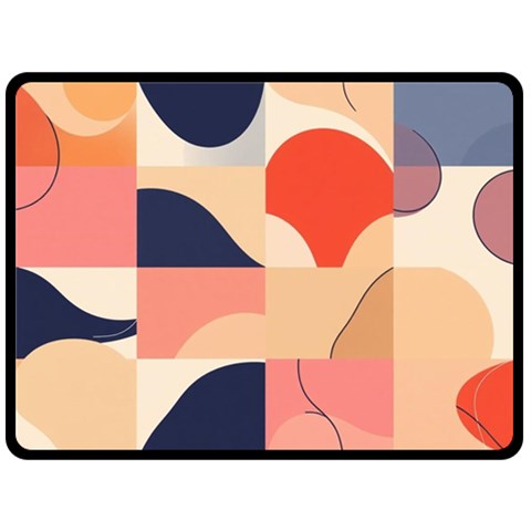 Minimalist Pattern With Simple Lines And Shapes, Creating A Clean And Modern Aesthe Fleece Blanket (Large) from ArtsNow.com 80 x60  Blanket Front