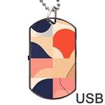 Minimalist Pattern With Simple Lines And Shapes, Creating A Clean And Modern Aesthe Dog Tag USB Flash (One Side)