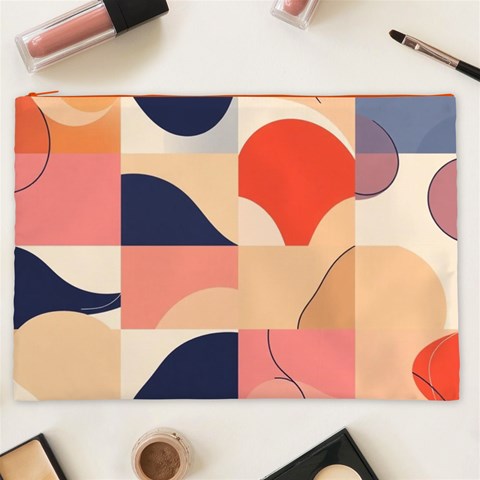 Minimalist Pattern With Simple Lines And Shapes, Creating A Clean And Modern Aesthe Cosmetic Bag (XXL) from ArtsNow.com Front