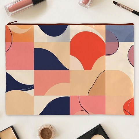 Minimalist Pattern With Simple Lines And Shapes, Creating A Clean And Modern Aesthe Cosmetic Bag (XXXL) from ArtsNow.com Front