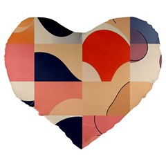 Minimalist Pattern With Simple Lines And Shapes, Creating A Clean And Modern Aesthe Large 19  Premium Heart Shape Cushions from ArtsNow.com Back