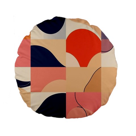 Minimalist Pattern With Simple Lines And Shapes, Creating A Clean And Modern Aesthe Standard 15  Premium Flano Round Cushions from ArtsNow.com Back