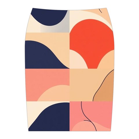 Minimalist Pattern With Simple Lines And Shapes, Creating A Clean And Modern Aesthe Midi Wrap Pencil Skirt from ArtsNow.com Back