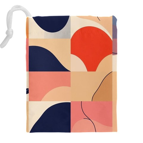 Minimalist Pattern With Simple Lines And Shapes, Creating A Clean And Modern Aesthe Drawstring Pouch (4XL) from ArtsNow.com Back