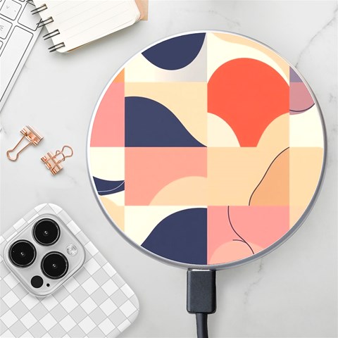 Minimalist Pattern With Simple Lines And Shapes, Creating A Clean And Modern Aesthe Wireless Fast Charger(White) from ArtsNow.com Front